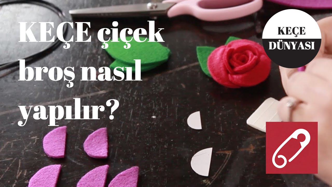 Kalın keçe ile çiçek broş nasıl yapılır? - 10marifet