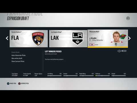 NHL 18: Expansion Franchise - Part 1 - The Expansion Draft