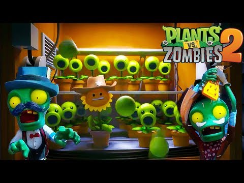 Massive Peashooters Actions! Sunflower Saving Dave Plants Vs Zombies PVZ 2 Wild West World HD Movie