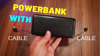 Toreto 10000 mAh Powerbank Lithium Polymer with built in Cable (Lightning / Micro USB)