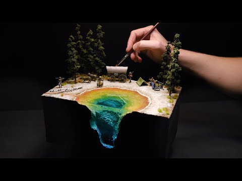 Yellowstone Hot Spring Diorama with a Spooky Surprise