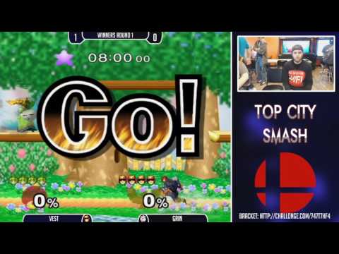 Techskill Tuesdays 3 SSBM - Vest (C. Falcon) Vs. Grin (Jigglypuff, Peach) Winners Round 1