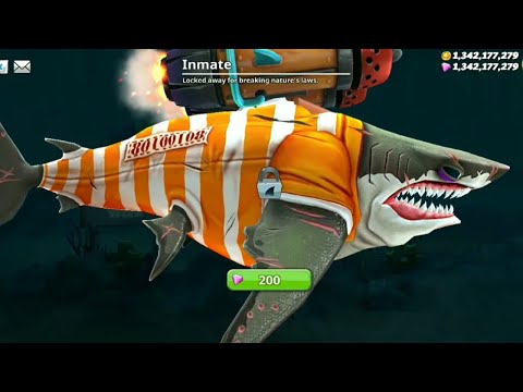 Inmate megalodon shark Unlocked | Hungry Shark World - android Gameplay