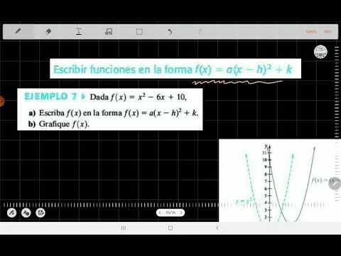 Escribir una función cuadrática en la forma a(x-h)2+k