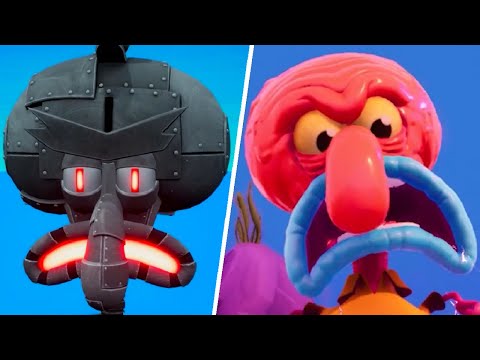 Evil Squidward Boss Comparison - SpongeBob Squarepants The Cosmic Shake vs Bikini Bottom Rehydrated