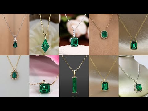 14K gold emerald Pendant | Latest stylish emerald Pendants