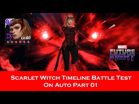 Tier 2 Scarlet Witch New Uniform Timeline Battle Test On Auto - Marvel Future Fight