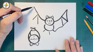 How to Draw Bats Easy (using Numbers 6-7) for Kids!