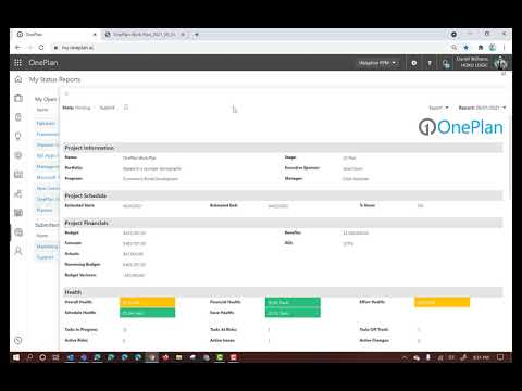 OnePlan Status Reports Overview