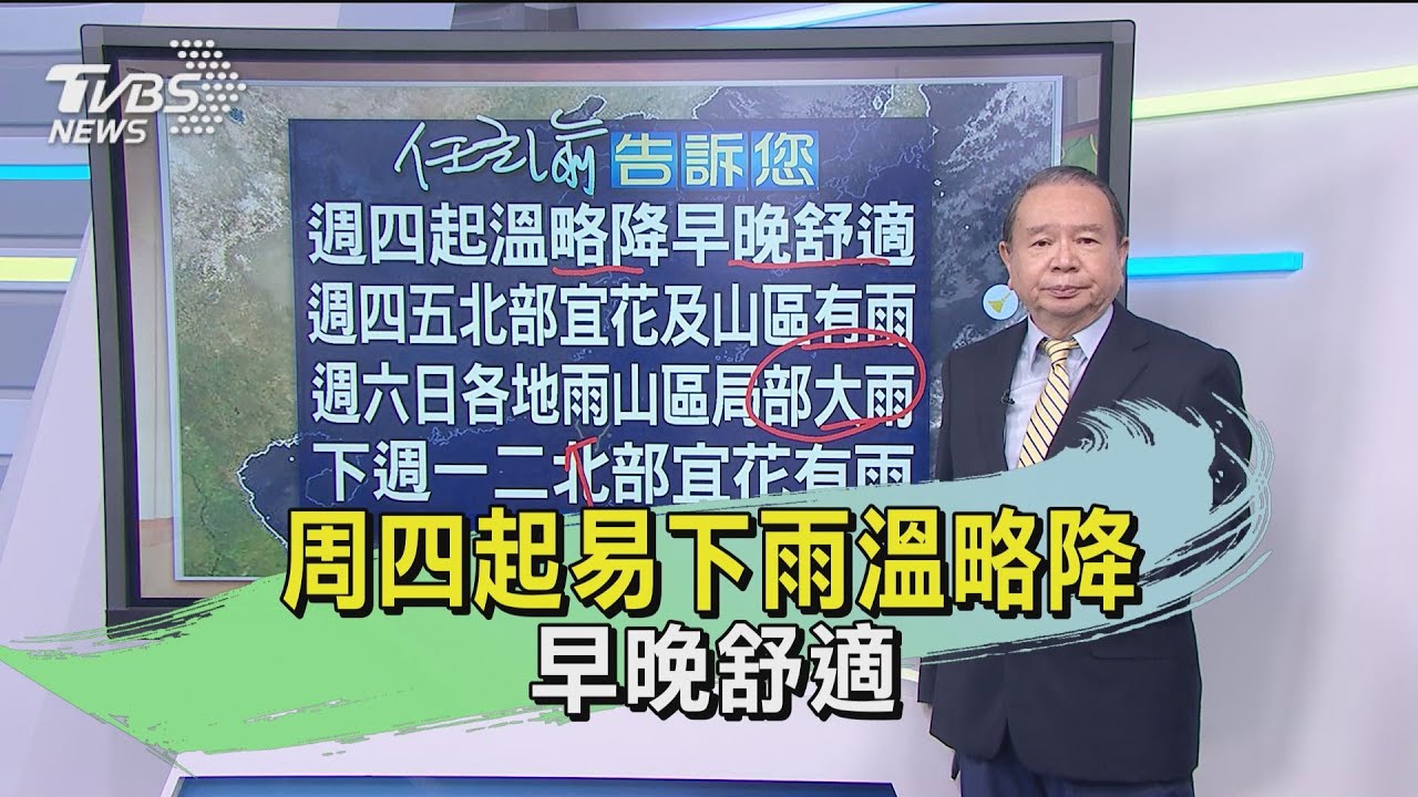 周四起易下雨溫略降 早晚舒適