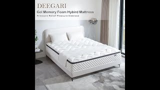 14-Inch Hybrid Queen Mattress in a Box! | Deegari Gel Memory Foam & Pocket Springs