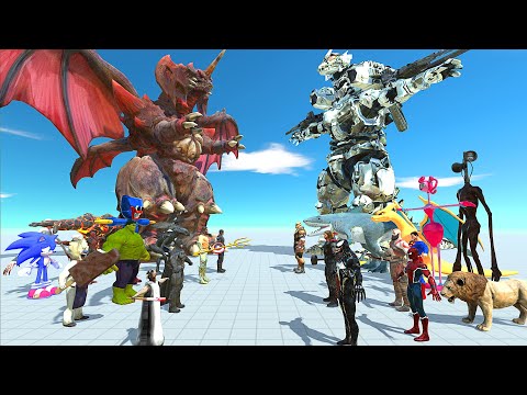 TEAM Destoroyah vs TEAM Mechagodzilla Kiryu - Animal Revolt Battle Simulator