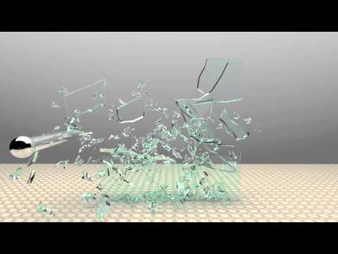 Broken glass with gravity