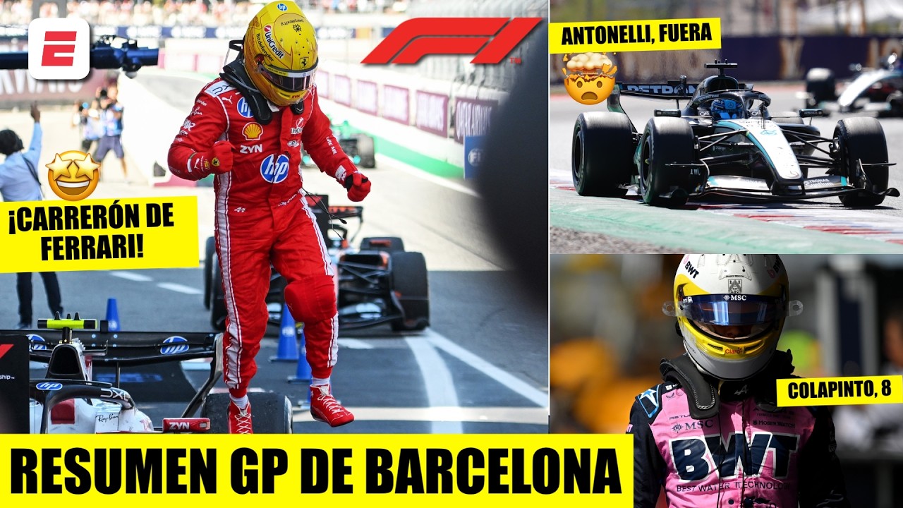 LEWIS HAMILTON GANÓ PRIMERA CARRERA con FERRARI; ANTONELLI, FUERA en GP de BARCELONA | Formula 1