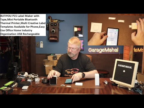 BUTIYOU P15 Label Maker with Tape, Mini Portable Bluetooth Thermal Printer, USB Rechargeable