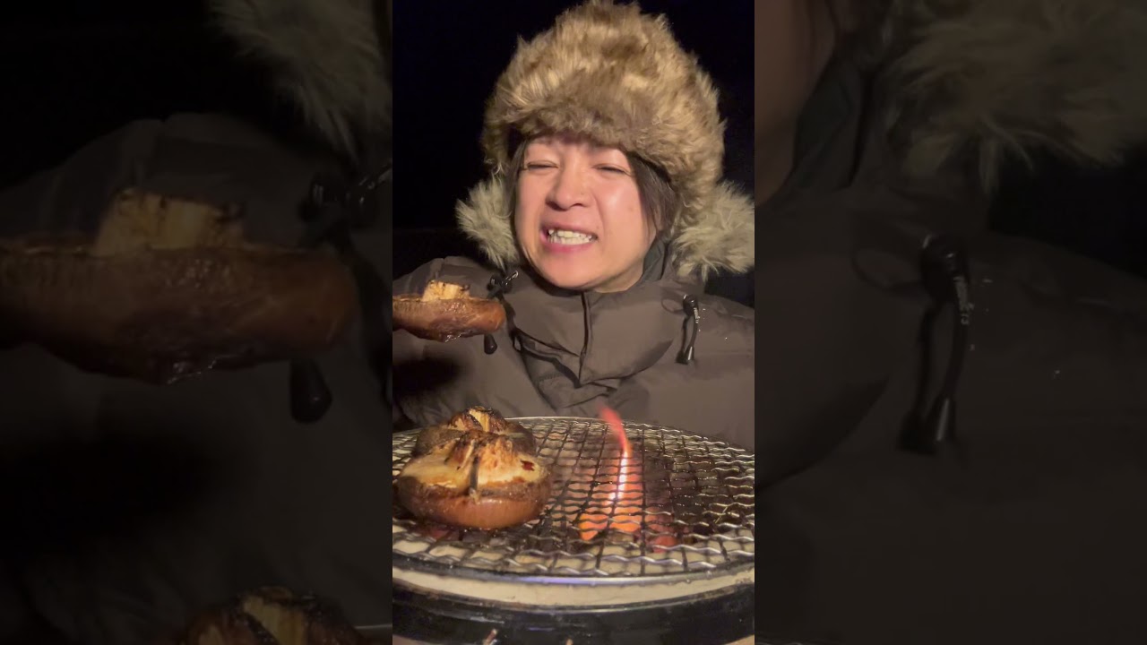 スーパーにジャンボしいたけが売ってたから七輪で焼いて喰う！！！静岡炭火倶楽部