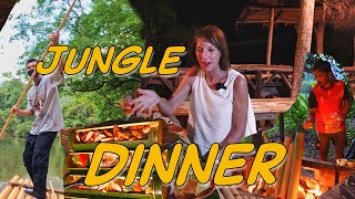 SURAT THANI, THAILAND, DINNER IN THE JUNBLE, BAMBOO RAFTING ON THE RIVER