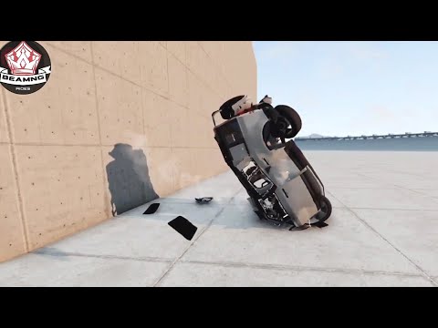 Land Rover Defender Vs wall | Crash Test | BeamNG Drive