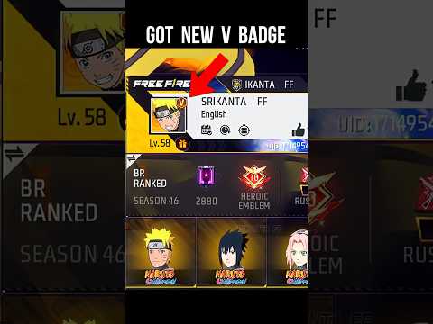 Got New V Badge 🔥 New V Badge Update in Free Fire #srikantaff
