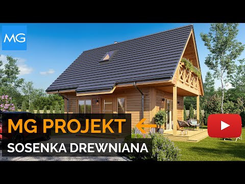 Projekt domu Sosenka drewniana MG Projekt - 51.25m2 - koszt budowy 55 tys. zł