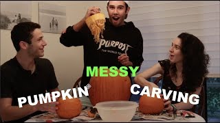 MESSY PUMPKIN CARVING CHALLENGE