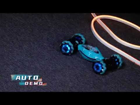 Nuotolinio valdymo pultu ir rankų gestais valdomas RC automobilis Stunt car, bordinė video