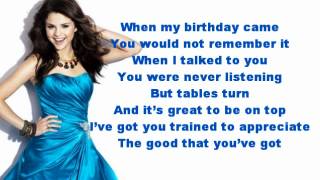 That&#39;s More Like It - Selena Gomez - Lyrics