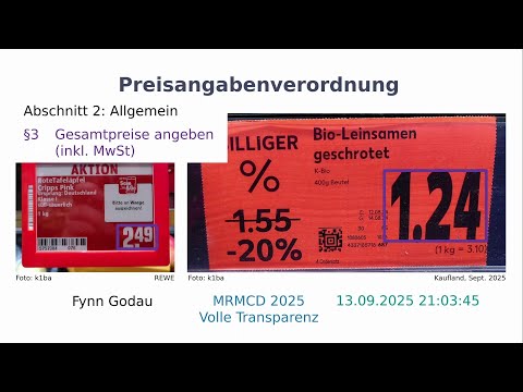 MRMCD2025 Preistransparenz per Verordnung: PAngV