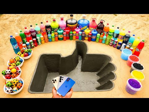 How to make Like Hand with Cement, S25 & iPhone 16 vs Big Coca Cola and Mentos, Schweppes & Mirinda!