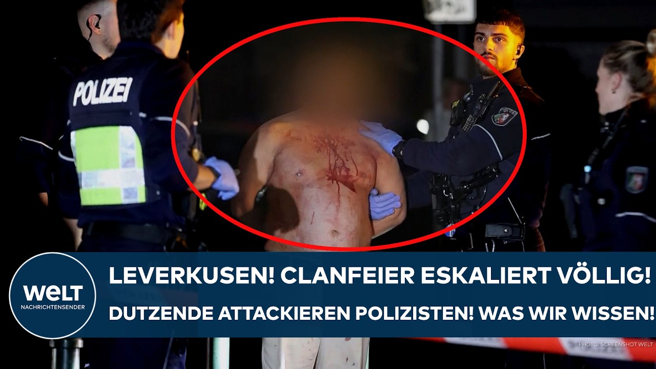 LEVERKUSEN: Clanfeier eskaliert völlig! Dutzende Menschen attackieren Polizisten! Was wir wissen!