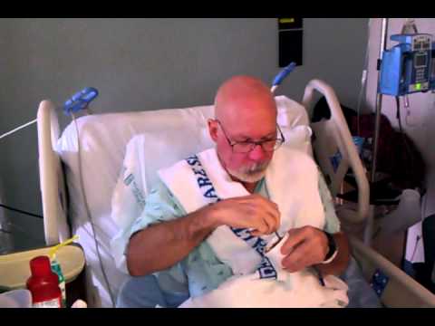 My Dad eats ice cream after his surgery