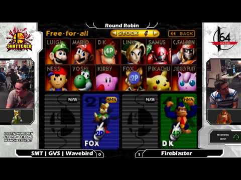 Smash 64: SMT | GVS | Wavebird (Fox) V Fireblaster (DK) - Shattered 96 Tourney