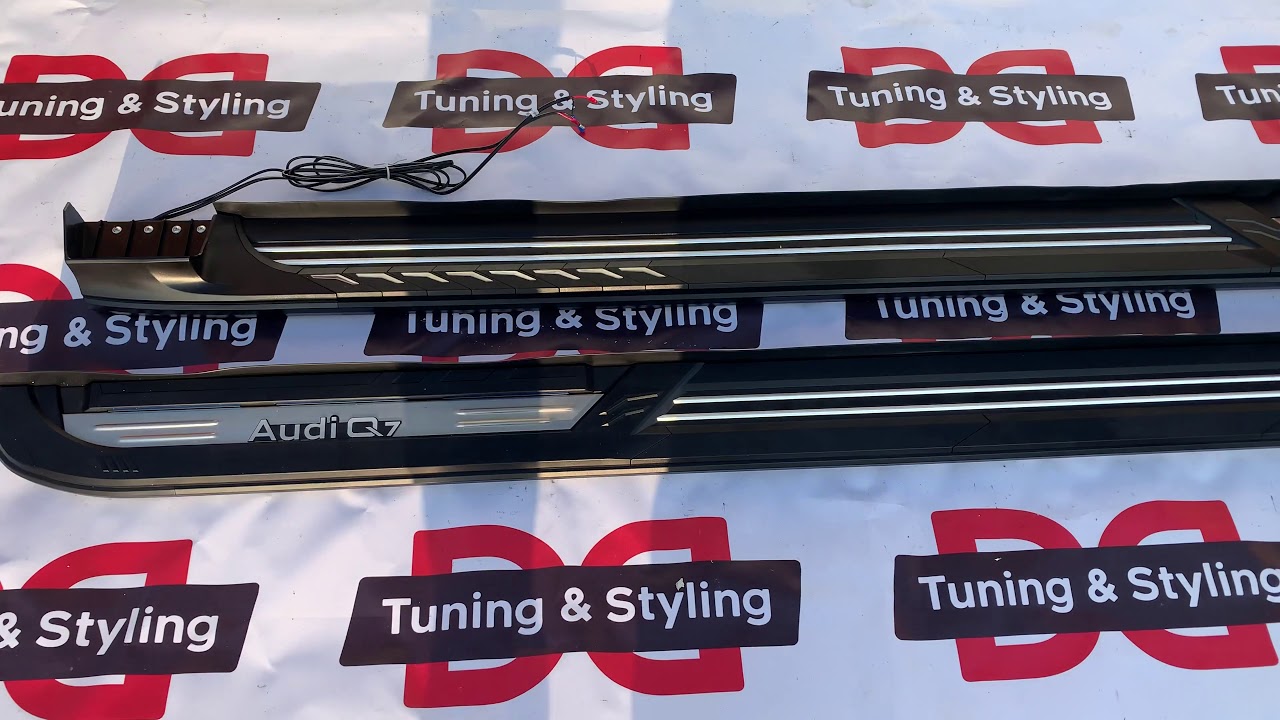 Audi Q7 2015- рр. Бокові пороги OEM V3 (2 шт., алюміній) Video 1