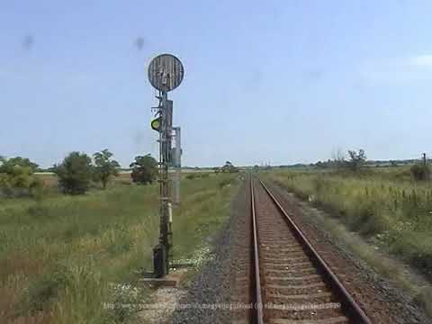 42-s vasútvonal Dunaújváros kijárat-Paks irányú vezetőállás videója és körüljárás Pakson 2004 július