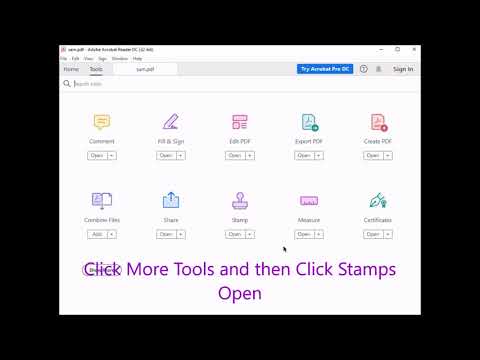 Stamping a digital company seal on a pdf document using Acrobat reader.