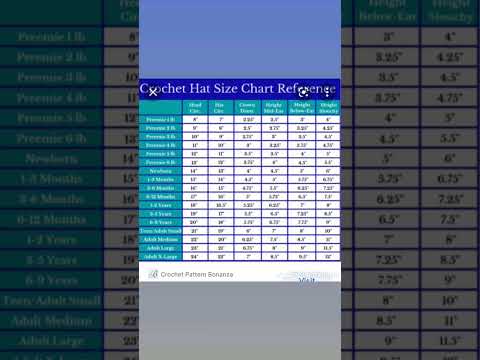 crochet beanie size chart #crochet_beanie #hat #cap#crochethat #knittingpattern #knitting#croching
