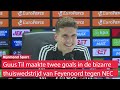 Trefzekere Til over bizarre slotfase Feyenoord-NEC: 'Het stadion helpt ons ontzettend'