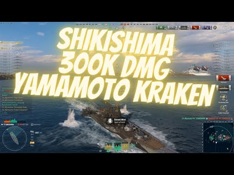 World of Warships | Shikishima 300k dmg Yamamoto Kraken  | Best Replays by Modbus | WoWs |