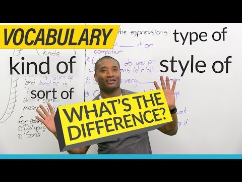 Learn English Vocabulary: kind of, sort of, type of, style of...