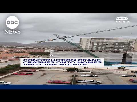 Construction crane crashes into homes and cars in Chile