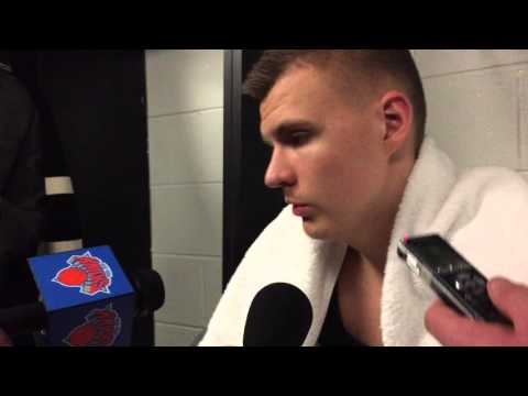 Kristaps Porzinigis on being stuck on the New York Knicks bench in loss to Boston Celtics