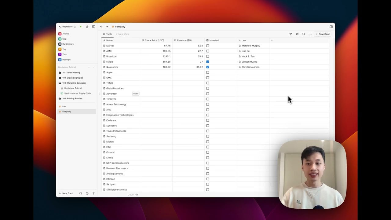Heptabase Fundamentals 103: Managing card databases with tags and properties