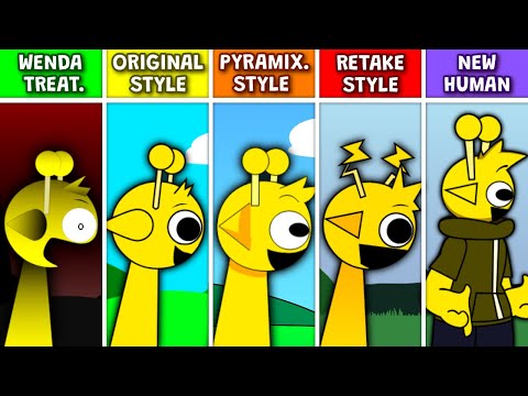 Sprunki WENDA Treatment VS Original Style VS Pyramixed Style VS Retake Style VS New Human Style