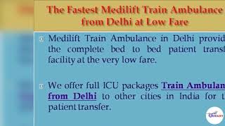Now Book the Medilift Train Ambulance from Patna with Doctor