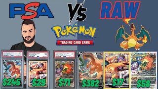 Raw vs PSA 9 Pokémon Cards – Charizard Edition 🔥