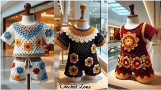 Crochet baby boy dress design model. Crochet baby dress design ideas. #diy #crochet #crochetpattern 