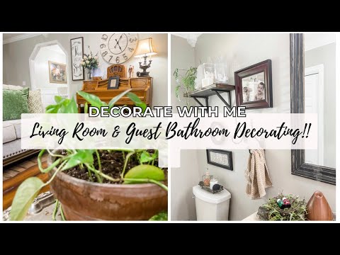 EXTREME DECORATE WITH ME!! | Decorating the New Living Room and Guest Bathroom!! 🛋🛁