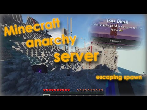 Insane Minecraft Anarchy: Escaping Spawn with the Bucket Man!