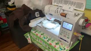 How I'm Embroidering a Monogram on a $500 Coat using my Brother SE1900 / SE2000 Machine!  AMAZING!