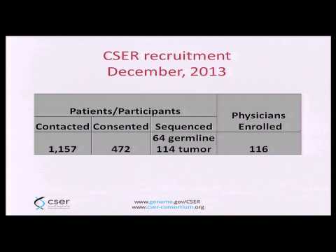 NHGRI's Clinical Sequencing Exploratory Research (CSER) Consortium - Lucia Hindorf
